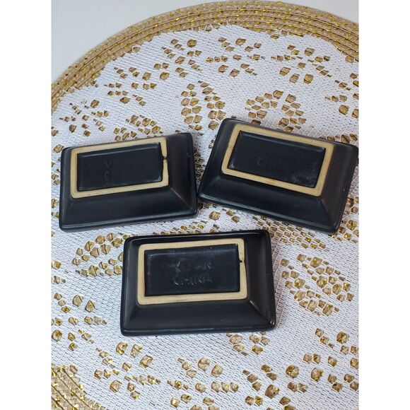 Vintage Visun China Dipping Dishes Red Interior White Flora 3 in the Set Vintage - Picture 10 of 11